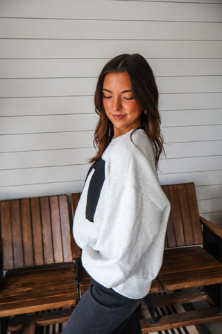 Oversized Varsity Pullover • Ash Grey