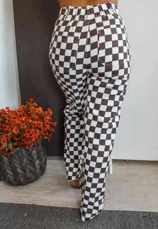 Danica Checkered Pants • Espresso - FINAL SALE