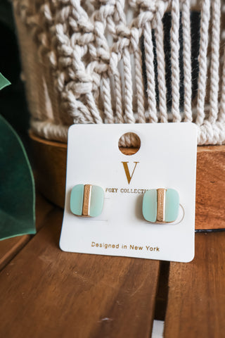 Minty Moment Stud Earrings • Gold