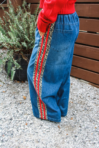 Wild About Winter Striped Denim Pants