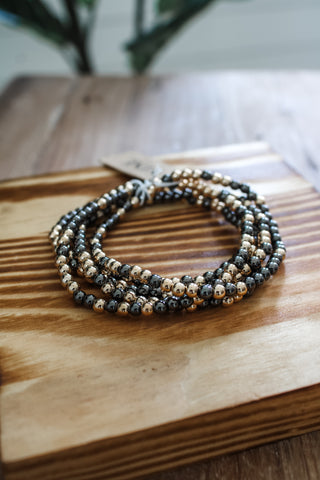 Make It Count Beaded Bracelet • Gold/Black
