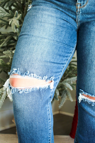 Jolee Distressed Straight • Medium Wash - PLUS