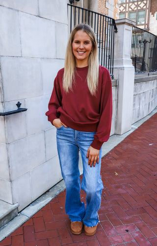 Laidback Luxe Pullover • Merlot