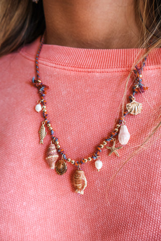 Coastal Charm Braided Necklace • Clay Mix