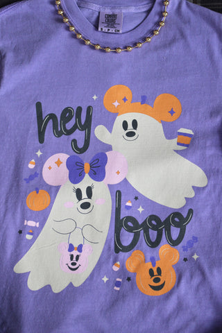 Hey Boo Graphic Tee • Purple