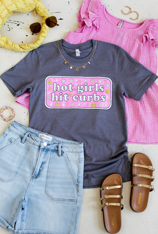 Hot Girls Hit Curbs Graphic Tee • Shadow