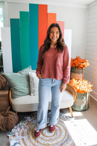 Fall Update Pocket Sweater • Rose - FINAL SALE