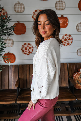 Fall Farmhouse Floral Cardi • Ivory