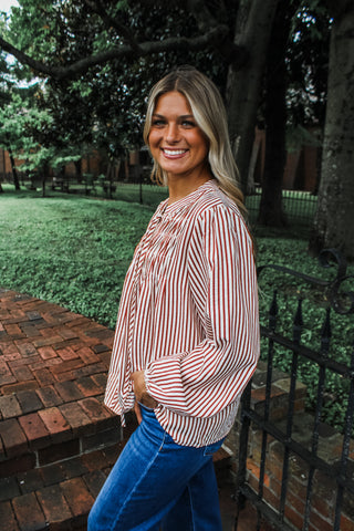 Cider Lane • Rust Pinstripe - FINAL SALE