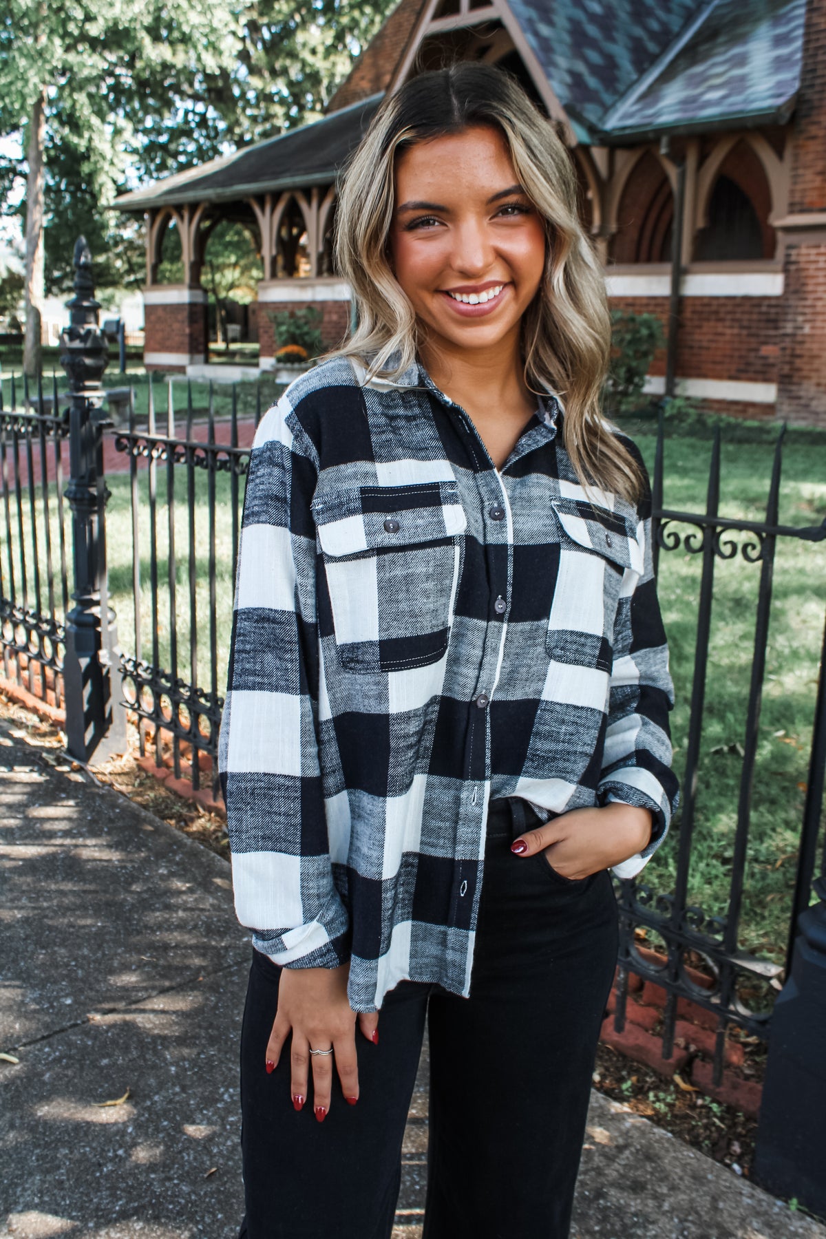 Weekend Bonfires Flannel • Black Plaid