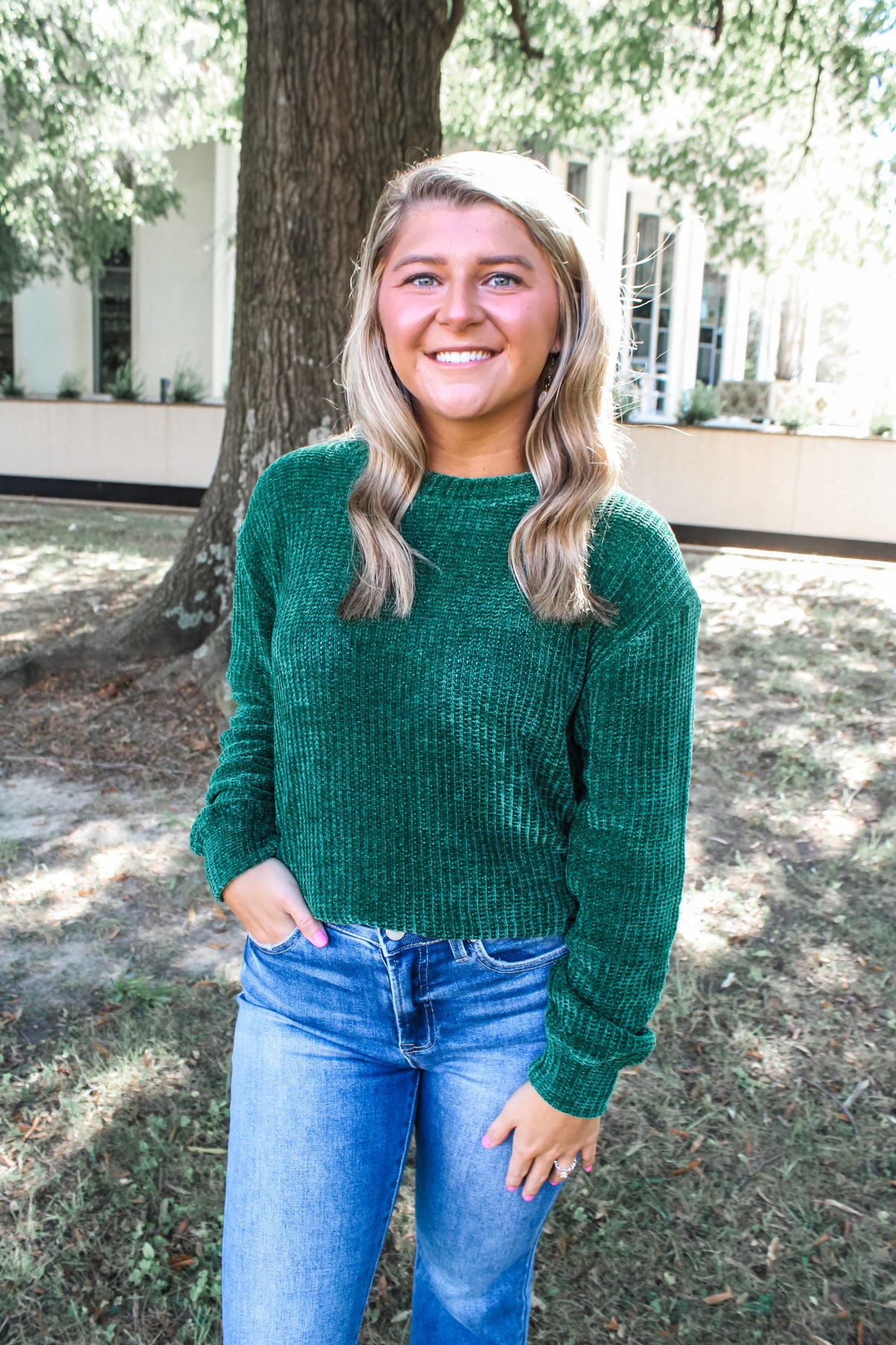 Charlotte Chenille Pullover • Emerald