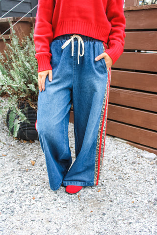 Wild About Winter Striped Denim Pants