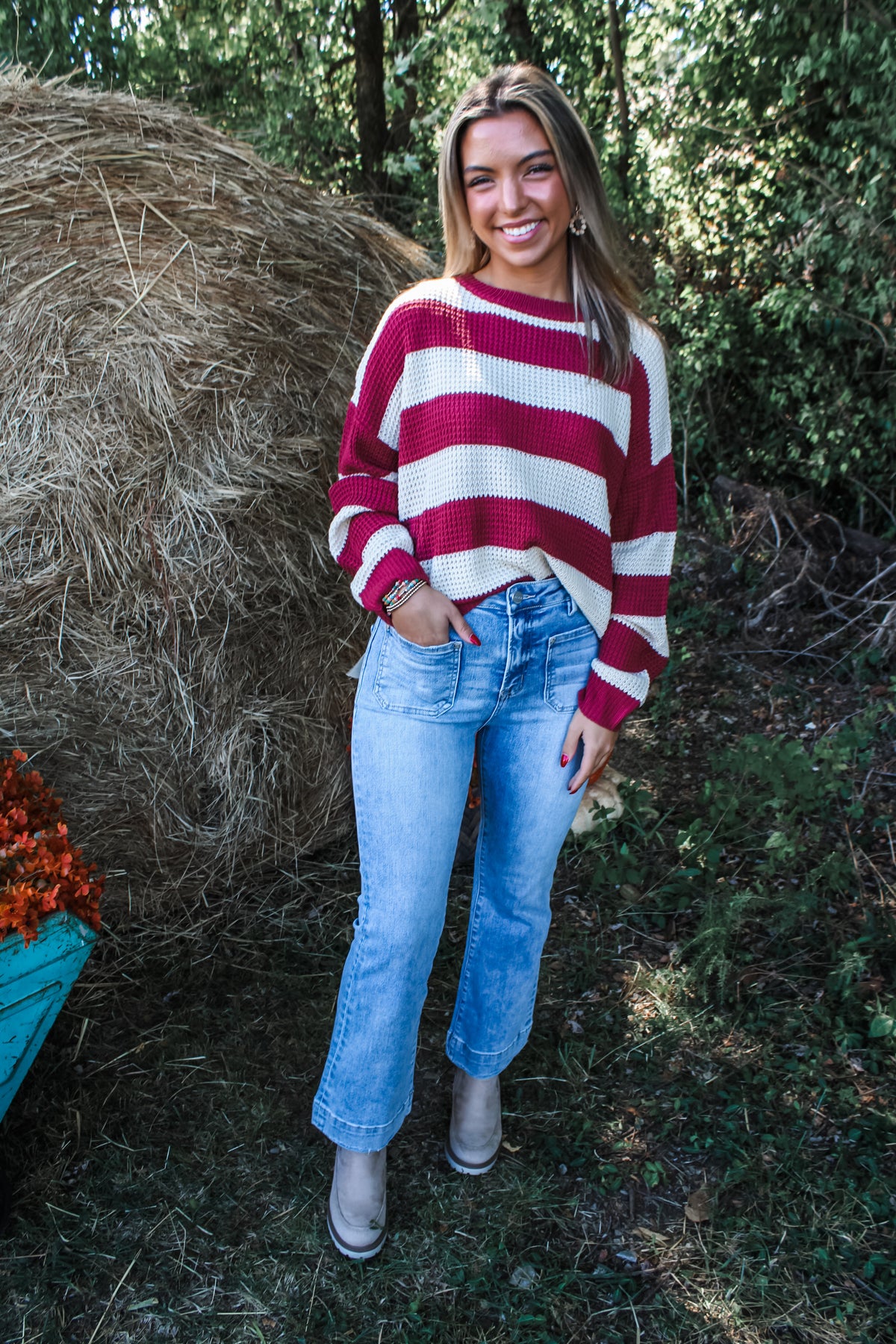 Sweater Weather Stripe • Brick Red