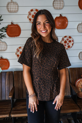 Wild Instinct Peplum Top • Leopard