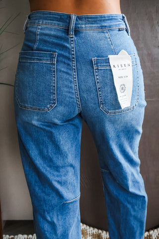 Oliver High Rise Barrel Leg • Medium Wash