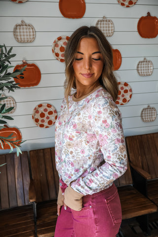 Flower Fields Waffle Top • Tan