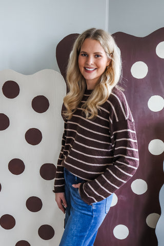 Fireside Stripes Sweater • Cocoa Bean