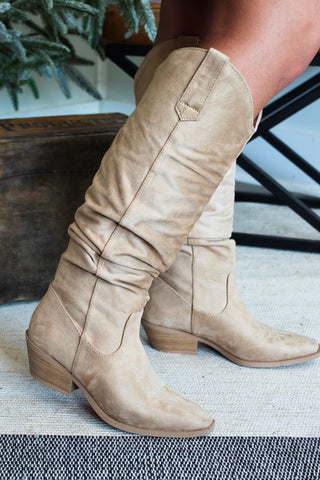 Sadie Western Slouch Boot • Sand