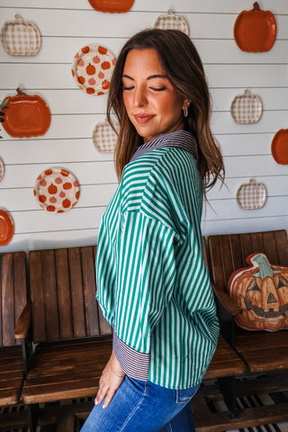 Stripe This Way • Brown/Green