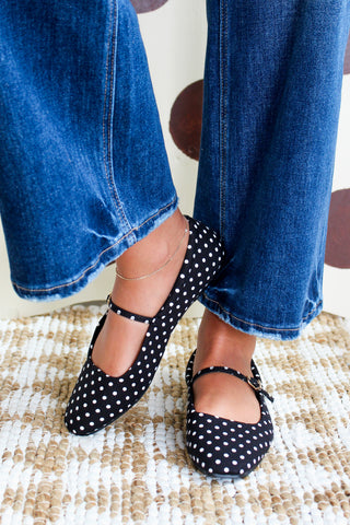 Piper Polka Dot Flat • Black
