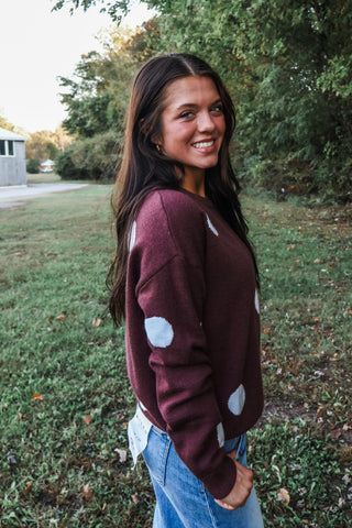 Style Playbook Polka Dot Sweater • Espresso