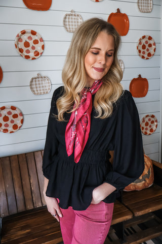 Elegant Classic Peplum Top • Black