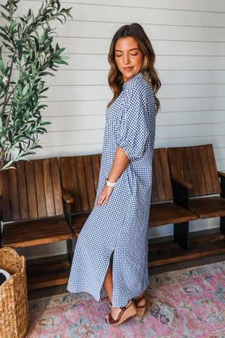 Gingham & Grace Maxi • Navy