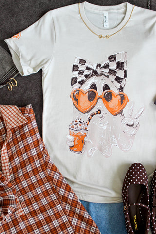 Sips In Season Ghoul Graphic Tee • Taupe