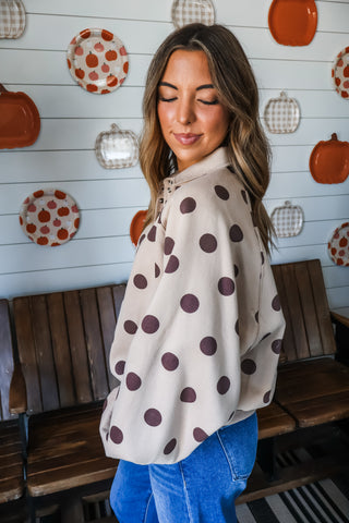 Lola Dotted Pullover • Tan