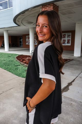 On The Sidelines Short Set • Black