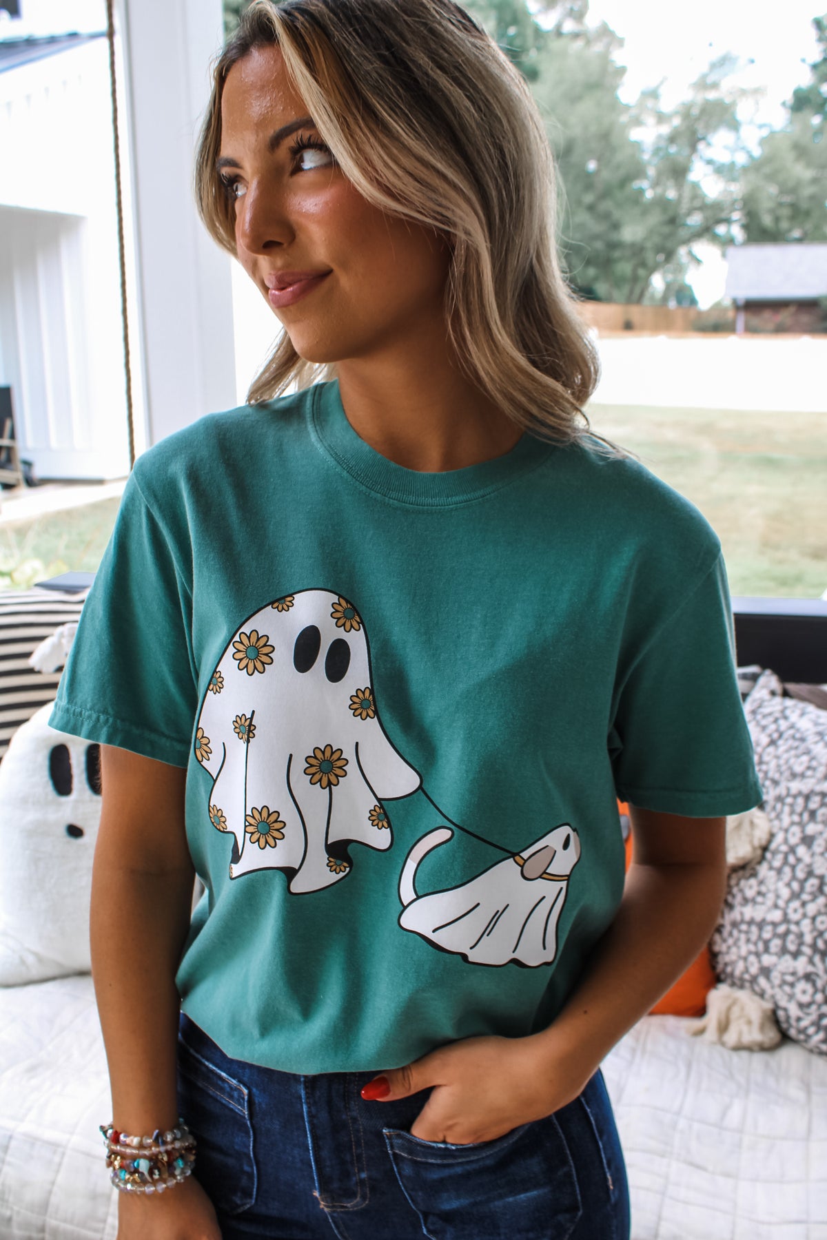 Happy Howl-O-Ween Graphic Tee • Emerald - FINAL SALE