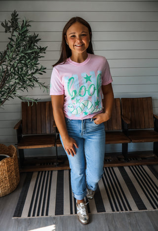 Book Worm Graphic Tee • Pink