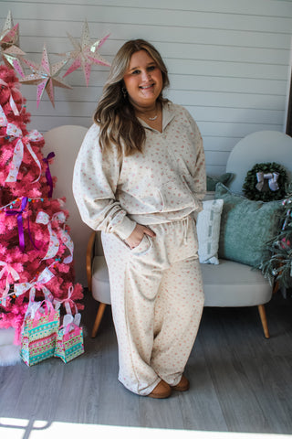 Winter Wishes Floral Hoodie • Cream - PLUS