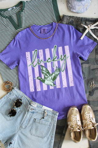 Lucky Duck Graphic Tee • Violet