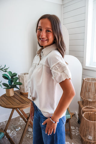 Isabelle Linen Blouse • Oatmeal