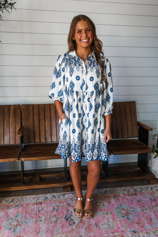 Daytime Elegance • Cream/Blue