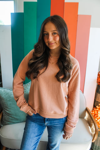 Essential Crewneck Pullover • Dusty Peach