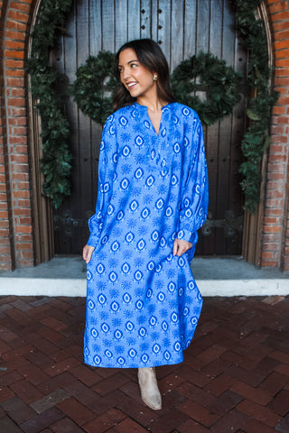On Occasion Printed Maxi • Blue