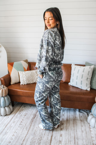 Keep Track Camo Pant Set