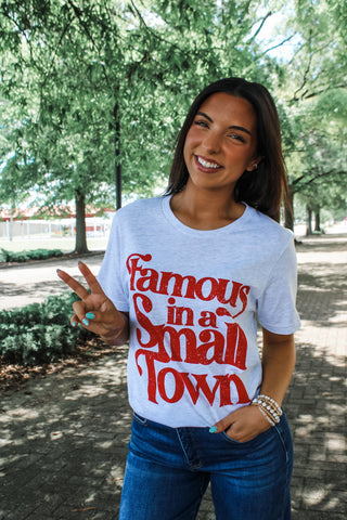 Famous In A Small Town Graphic Tee • Ash Grey