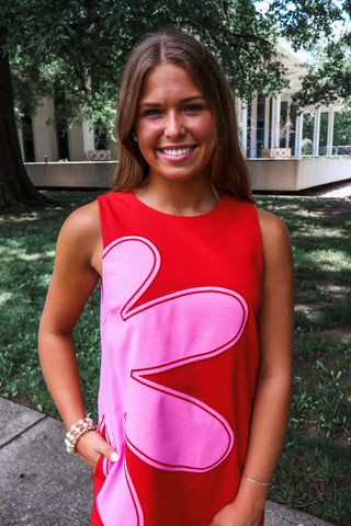 Petal Power Shift Dress • Red