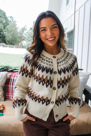Finley Fair Isle Cardigan • Cream