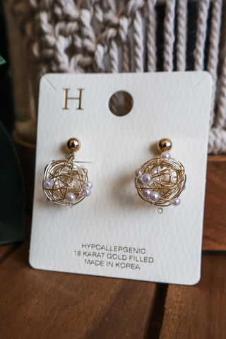Chicest Charm Mesh Ball Earrings • Gold