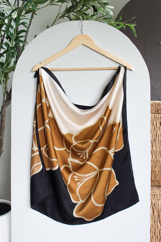 Elevated Elegance Floral Scarf • Black Multi