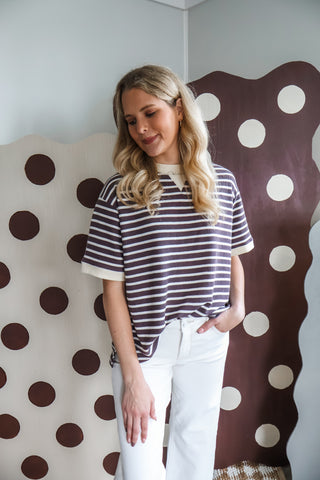 Run Around Ringer Stripe • Taupe