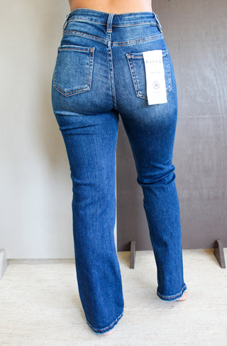 Arden Adjustable Waist Straight | Tummy Control • Dark Wash