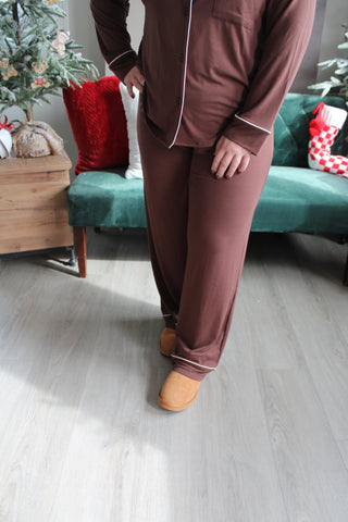 Christmas Eve Comfort Pajama Set • Chocolate - PLUS