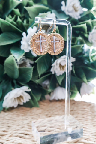 Love Never Fails Engraved Scripture Earrings • Gold