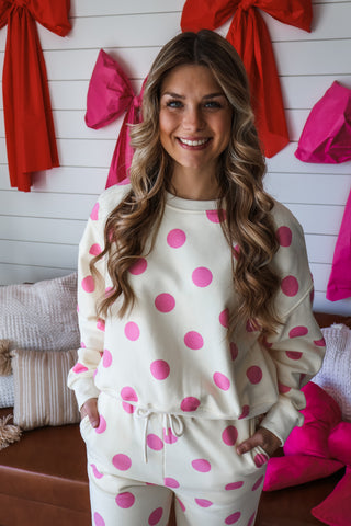 On The Spot Pullover • Cream/Pink