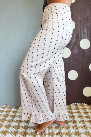 The Piper Dot Denim Pants • Oatmeal